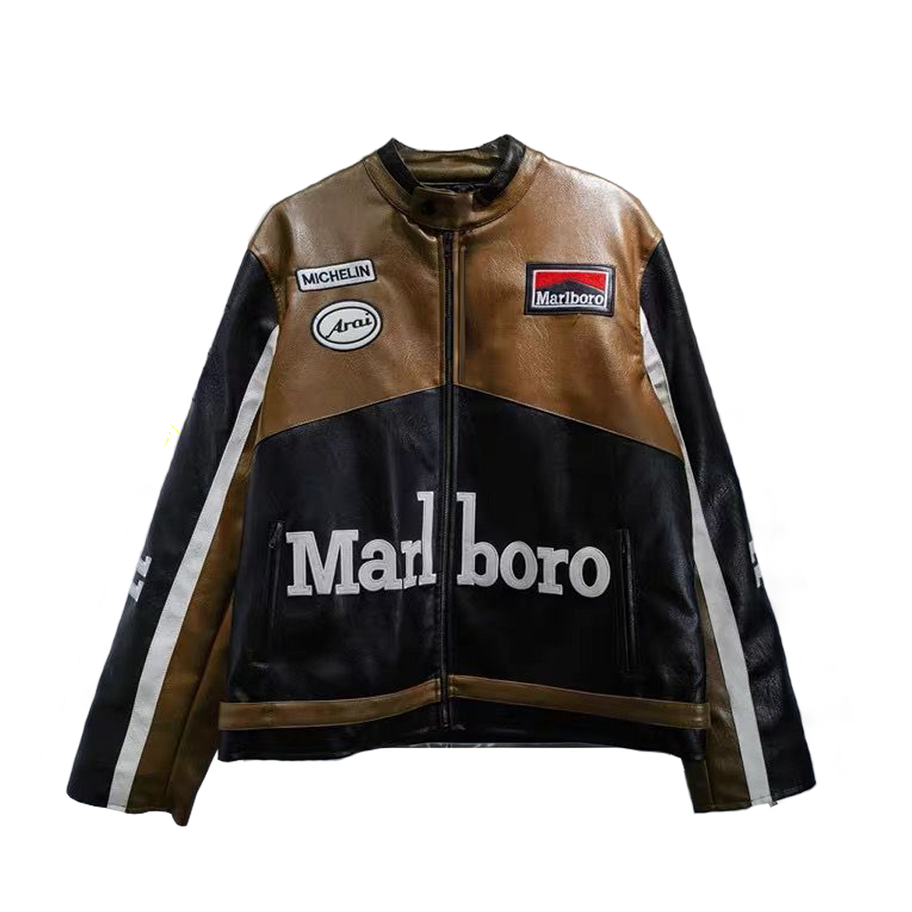 MARLBORO BROWN LEATHER VINTAGE JACKET