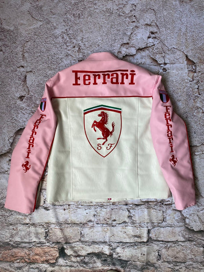 FERRARI PINK LEATHER VINTAGE JACKET